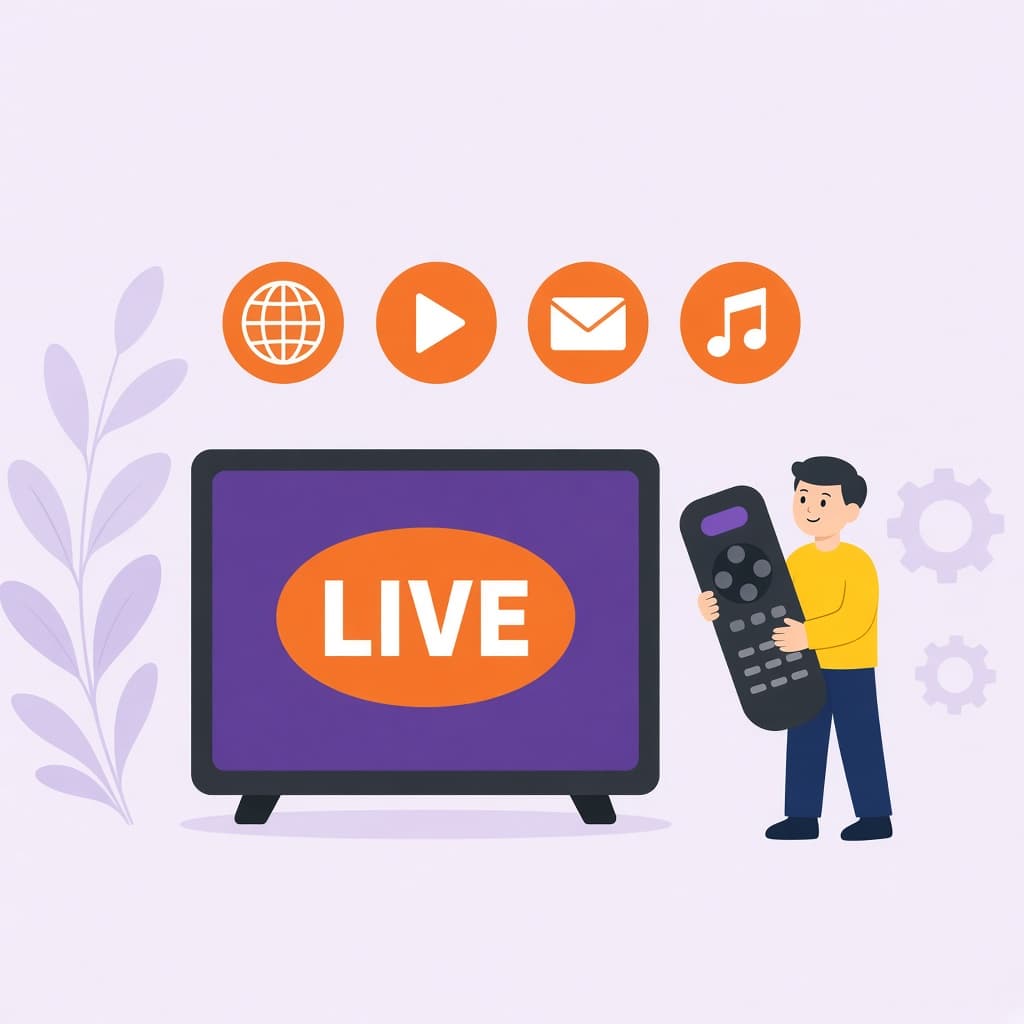 A television with a remote, ready for live TV.